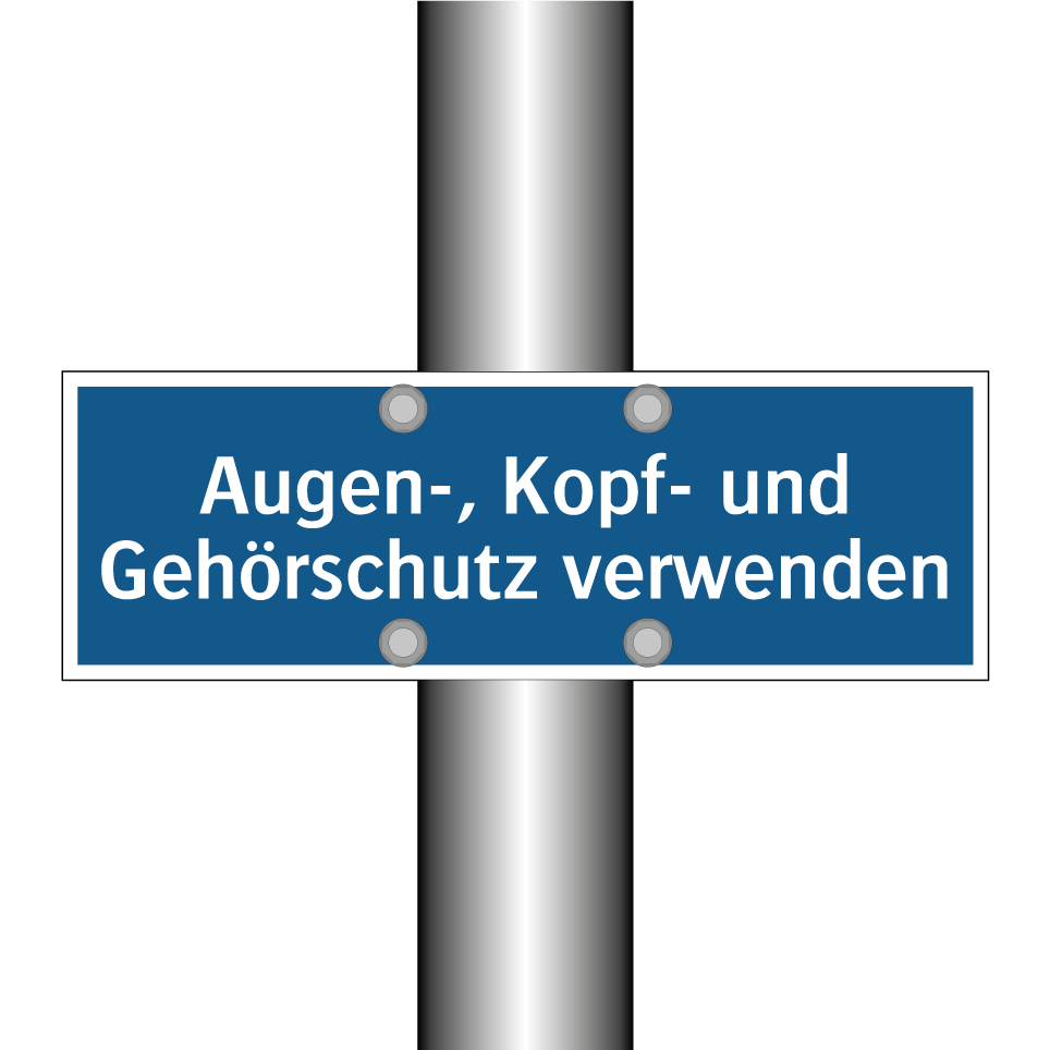 Augen-, Kopf- und Gehörschutz verwenden