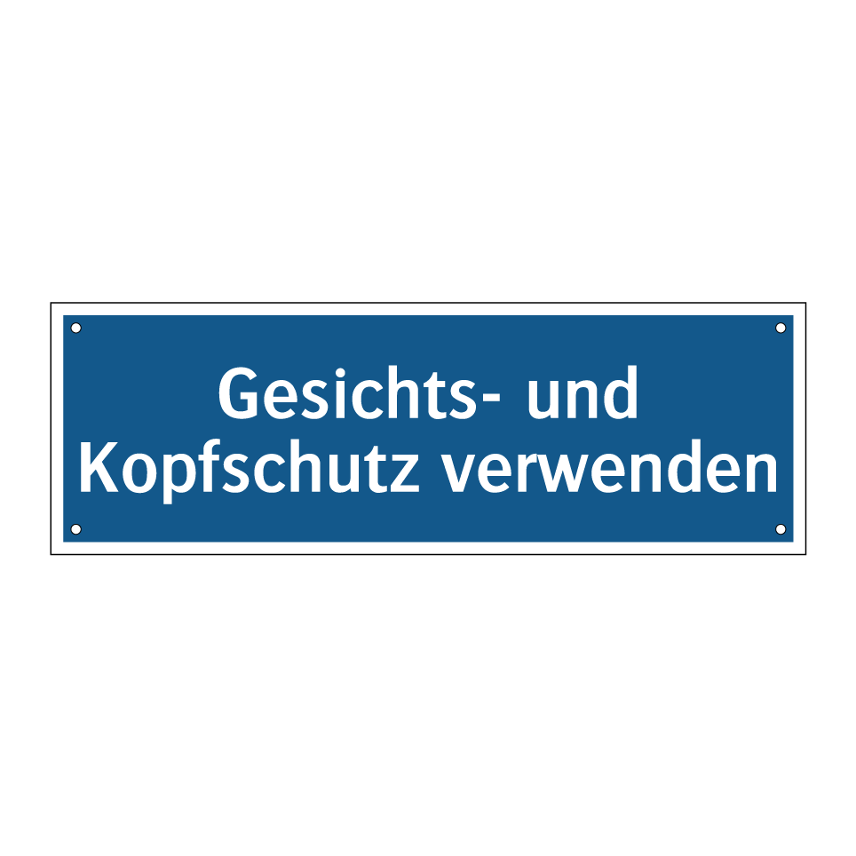 Gesichts- und Kopfschutz verwenden