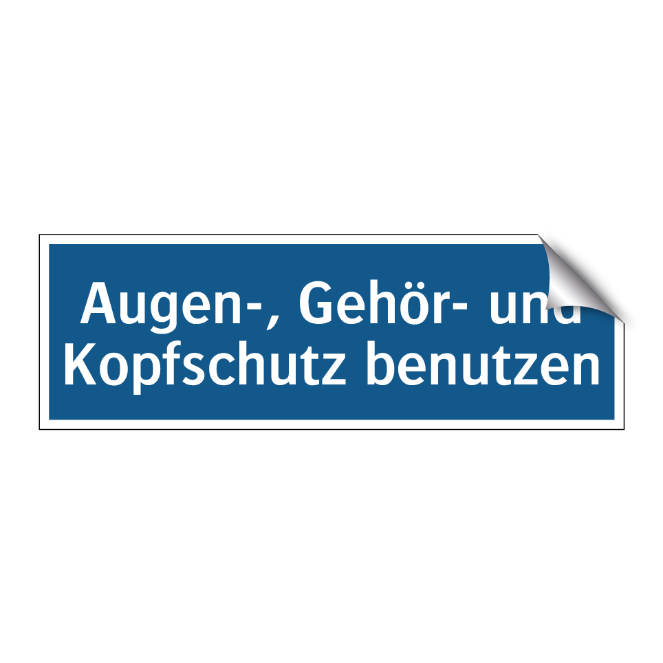 Augen-, Gehör- und Kopfschutz benutzen