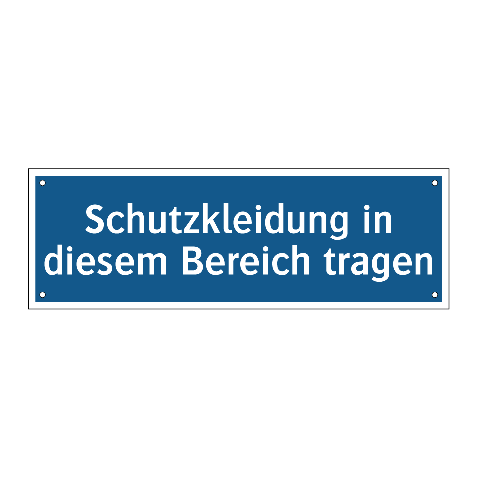 Schutzkleidung in diesem Bereich tragen