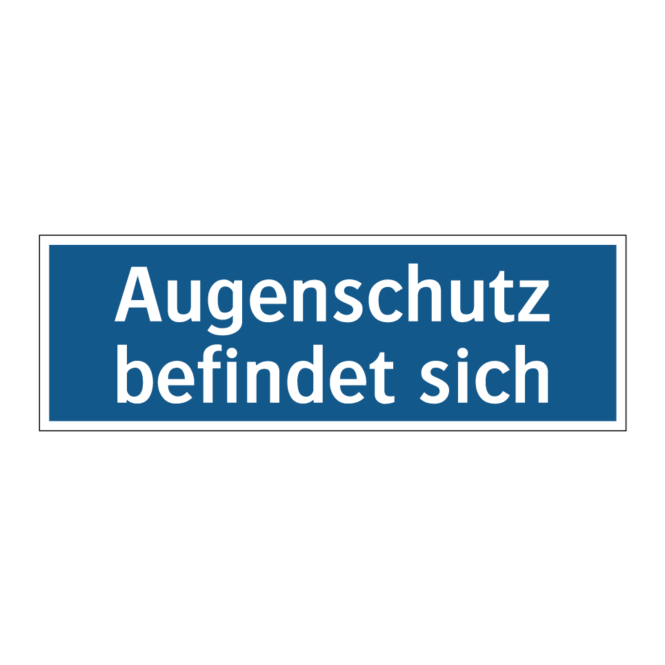 Augenschutz befindet sich