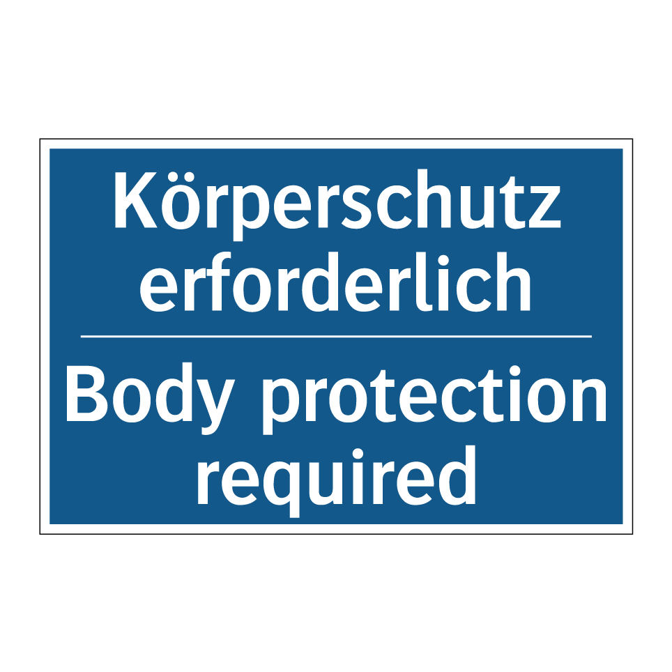 Körperschutz erforderlich - Body protection required