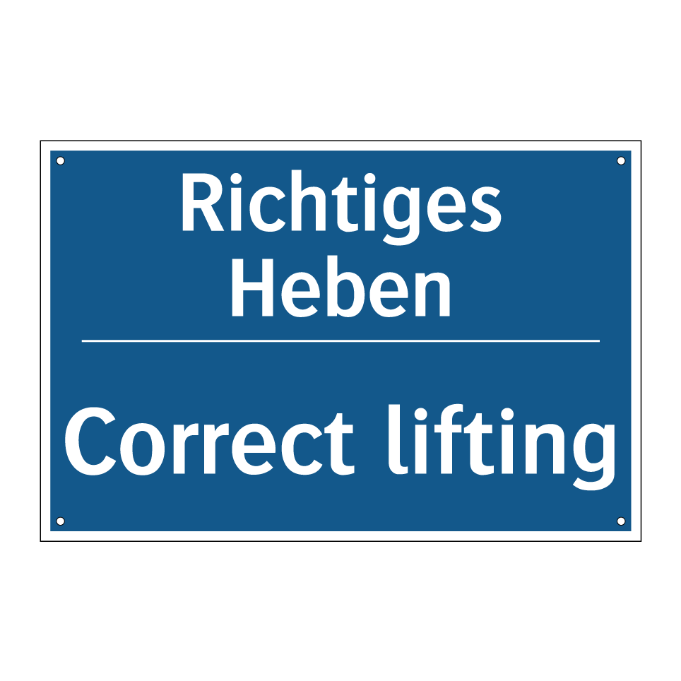 Richtiges Heben - Correct lifting