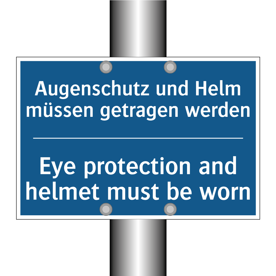 Augenschutz und Helm müssen getragen /.../ - Eye protection and helmet must /.../
