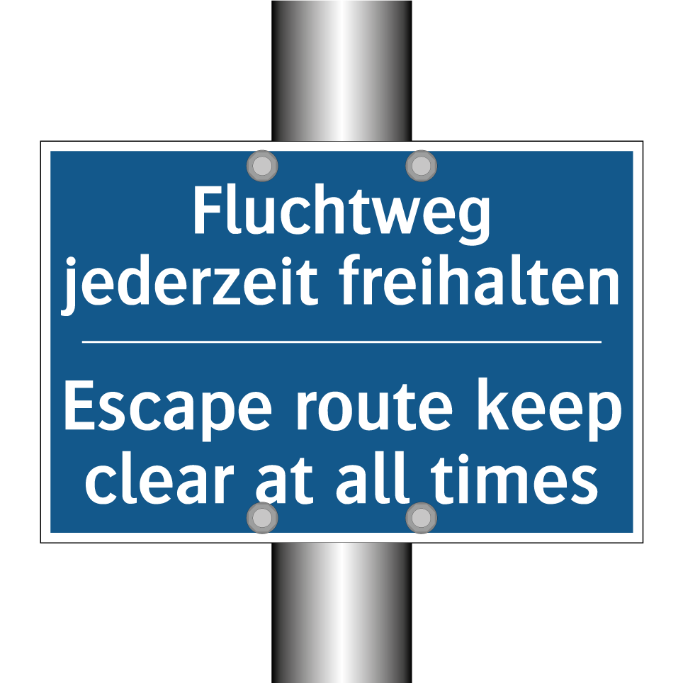 Fluchtweg jederzeit freihalten - Escape route keep clear at all /.../