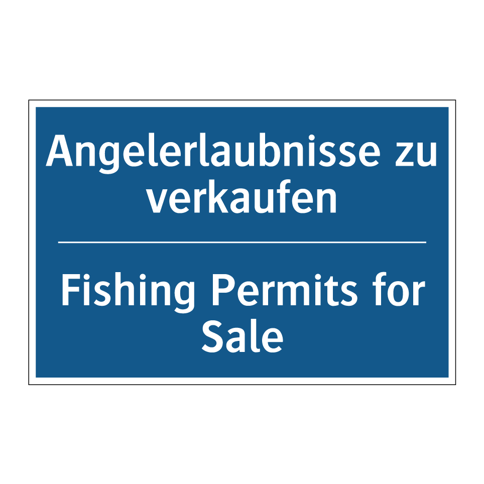 Angelerlaubnisse zu verkaufen - Fishing Permits for Sale