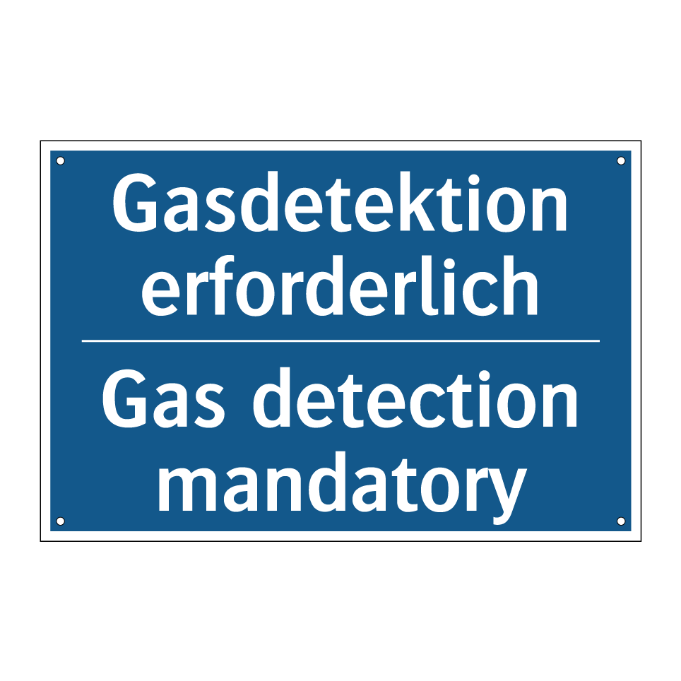 Gasdetektion erforderlich - Gas detection mandatory