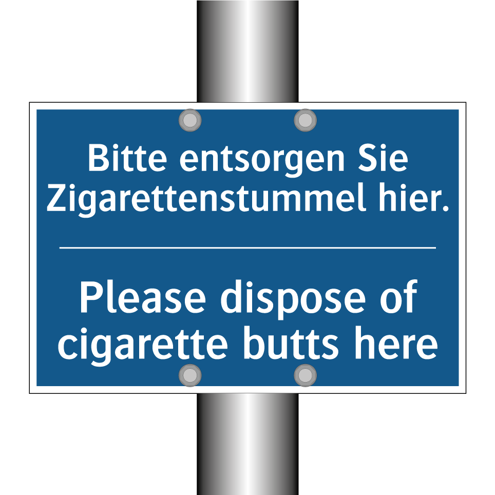 Bitte entsorgen Sie Zigarettenstummel /.../ - Please dispose of cigarette butts /.../