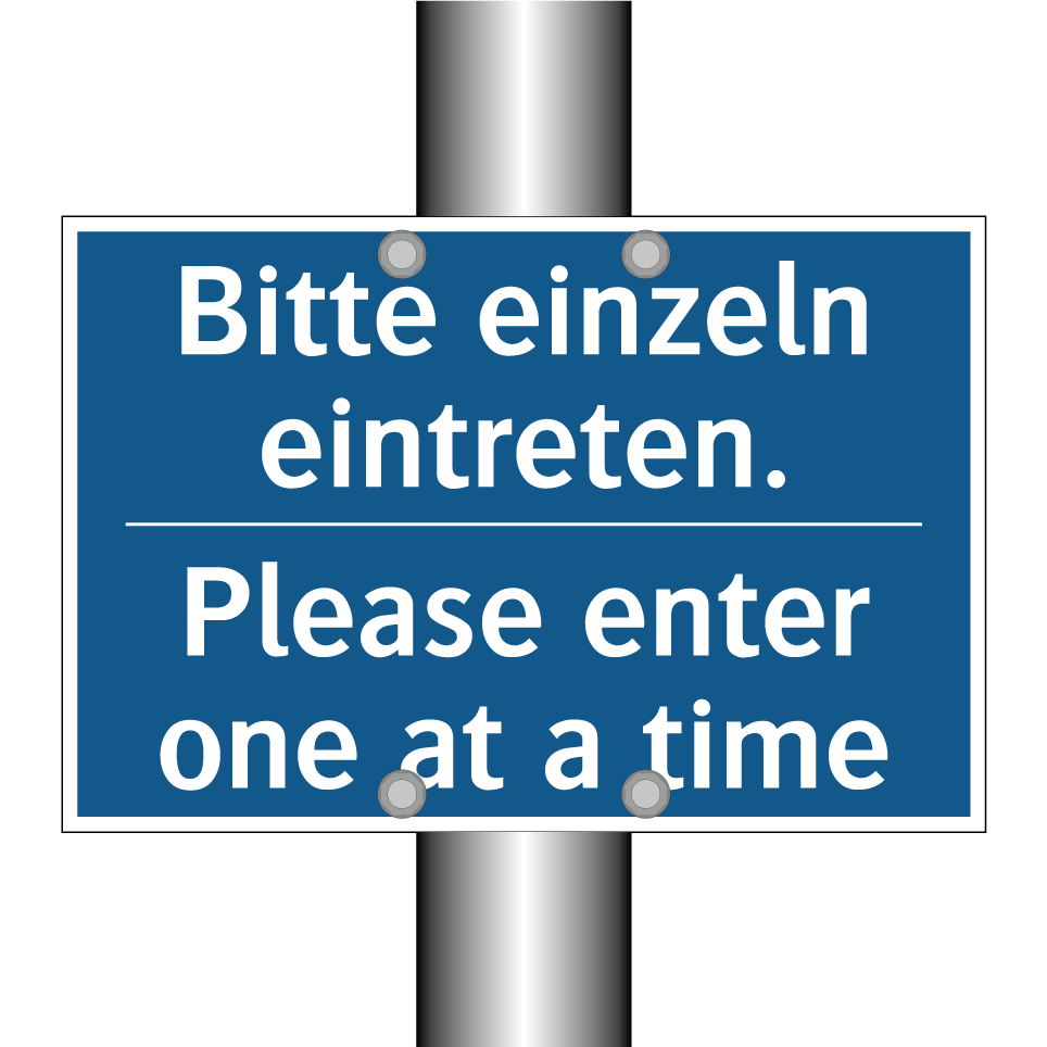 Bitte einzeln eintreten. - Please enter one at a time