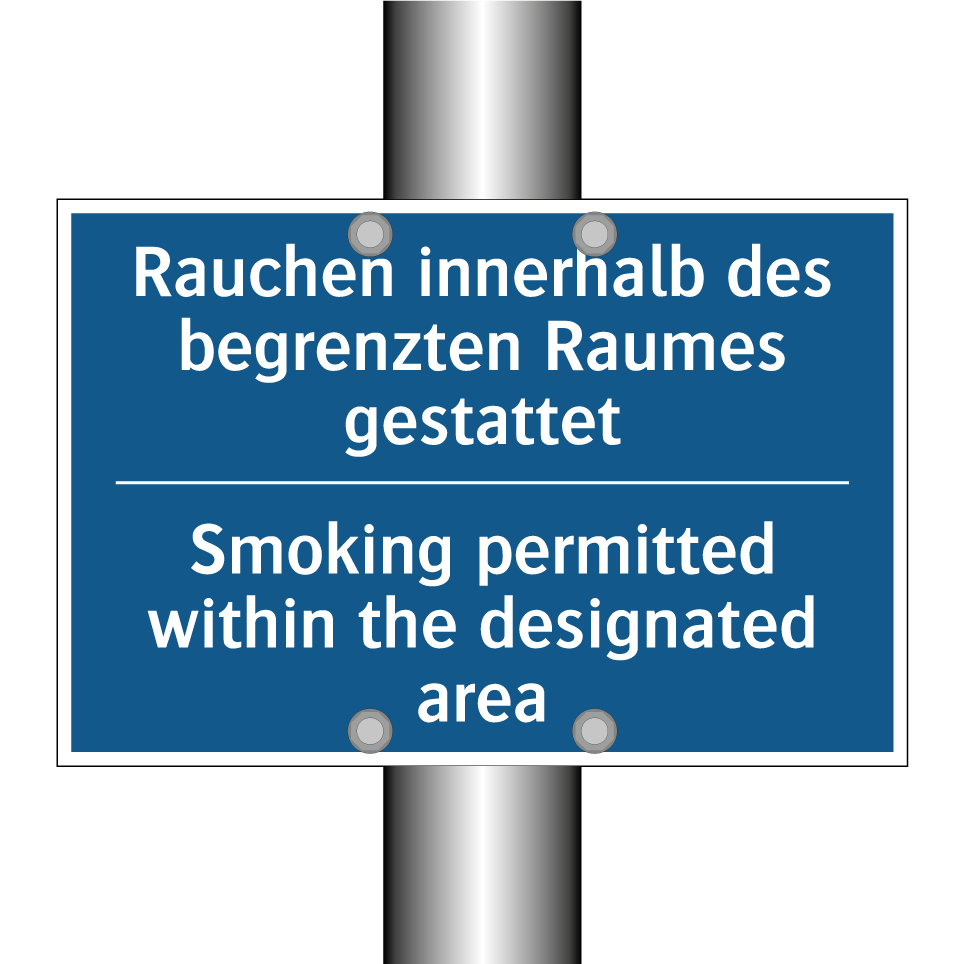 Rauchen innerhalb des begrenzten /.../ - Smoking permitted within the designated /.../