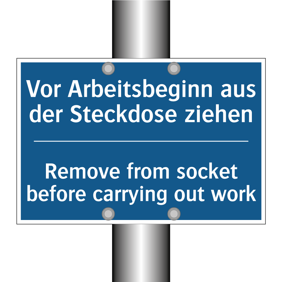 Vor Arbeitsbeginn aus der Steckdose /.../ - Remove from socket before carrying /.../