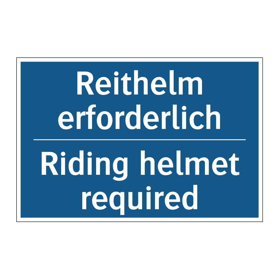 Reithelm erforderlich - Riding helmet required