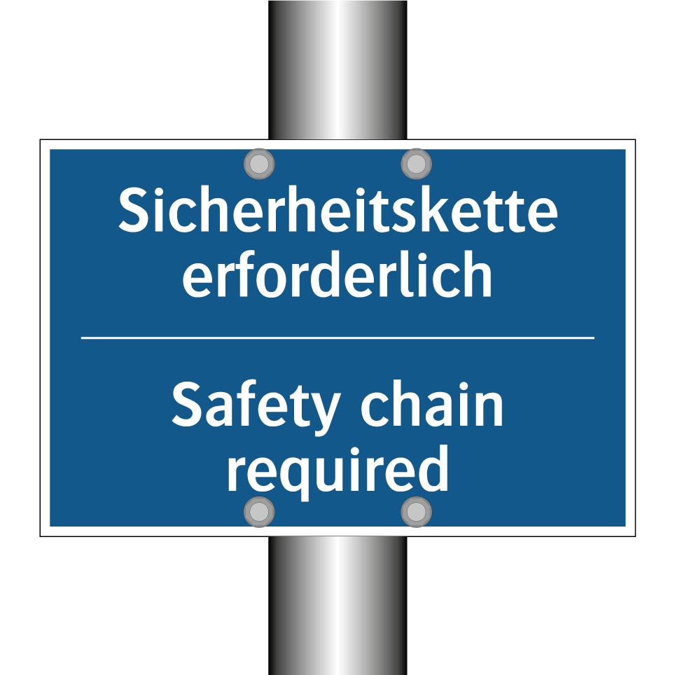 Sicherheitskette erforderlich - Safety chain required