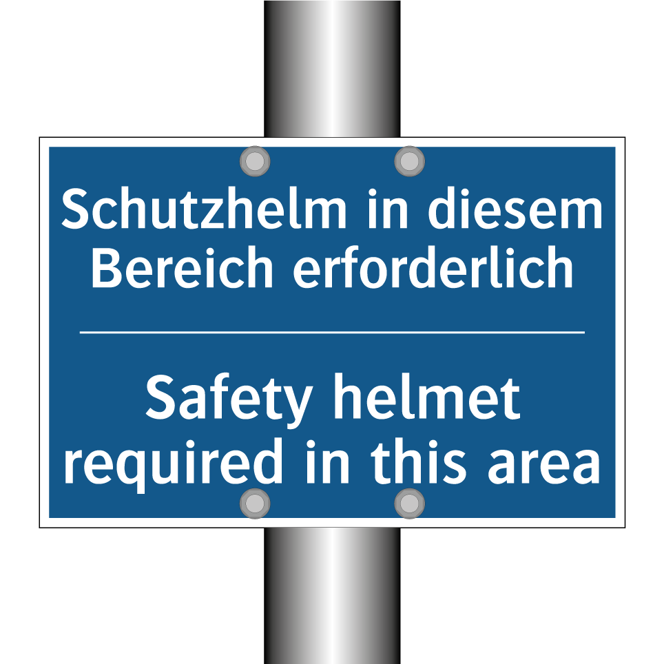 Schutzhelm in diesem Bereich erforderlich/.../ - Safety helmet required in this /.../