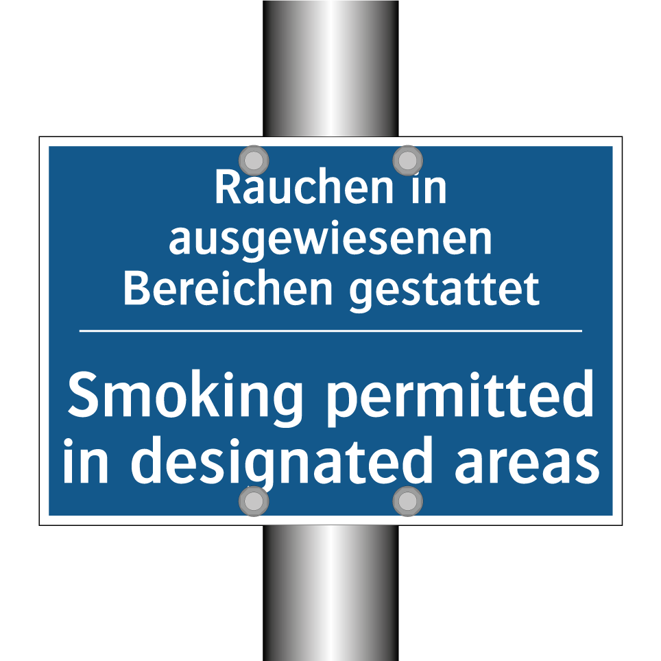 Rauchen in ausgewiesenen Bereichen /.../ - Smoking permitted in designated /.../