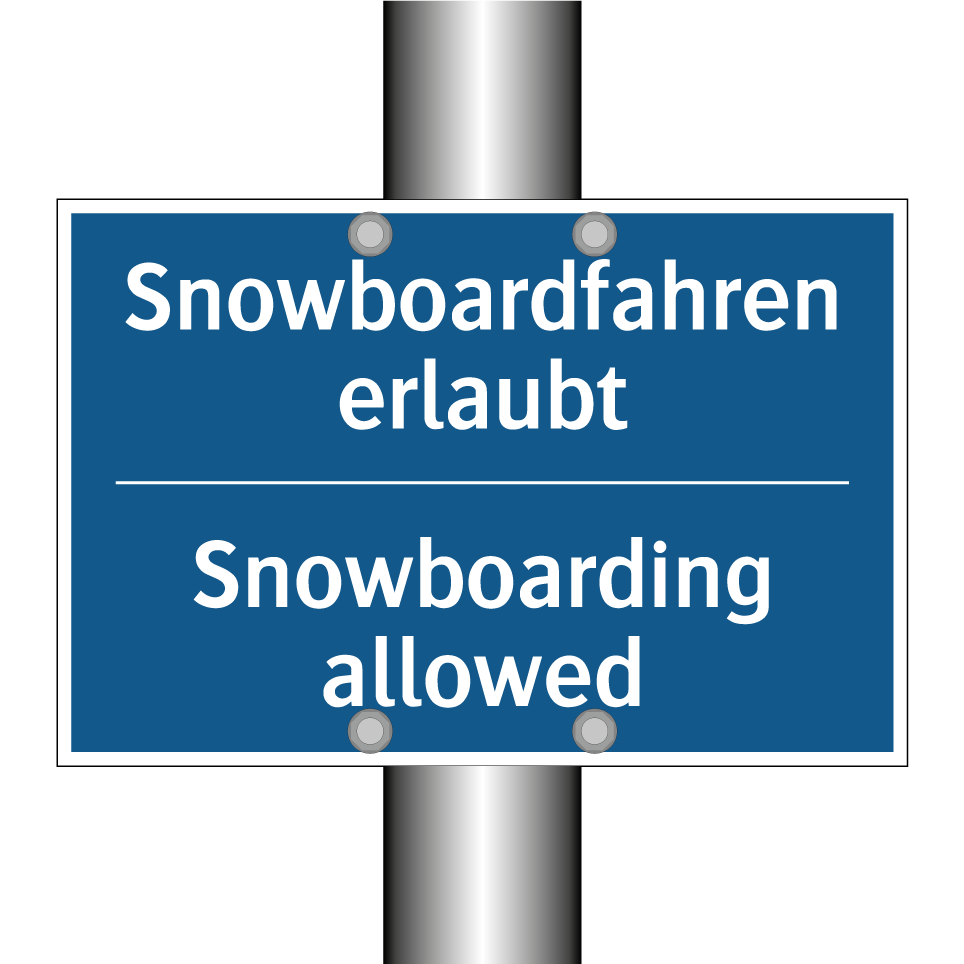 Snowboardfahren erlaubt - Snowboarding allowed