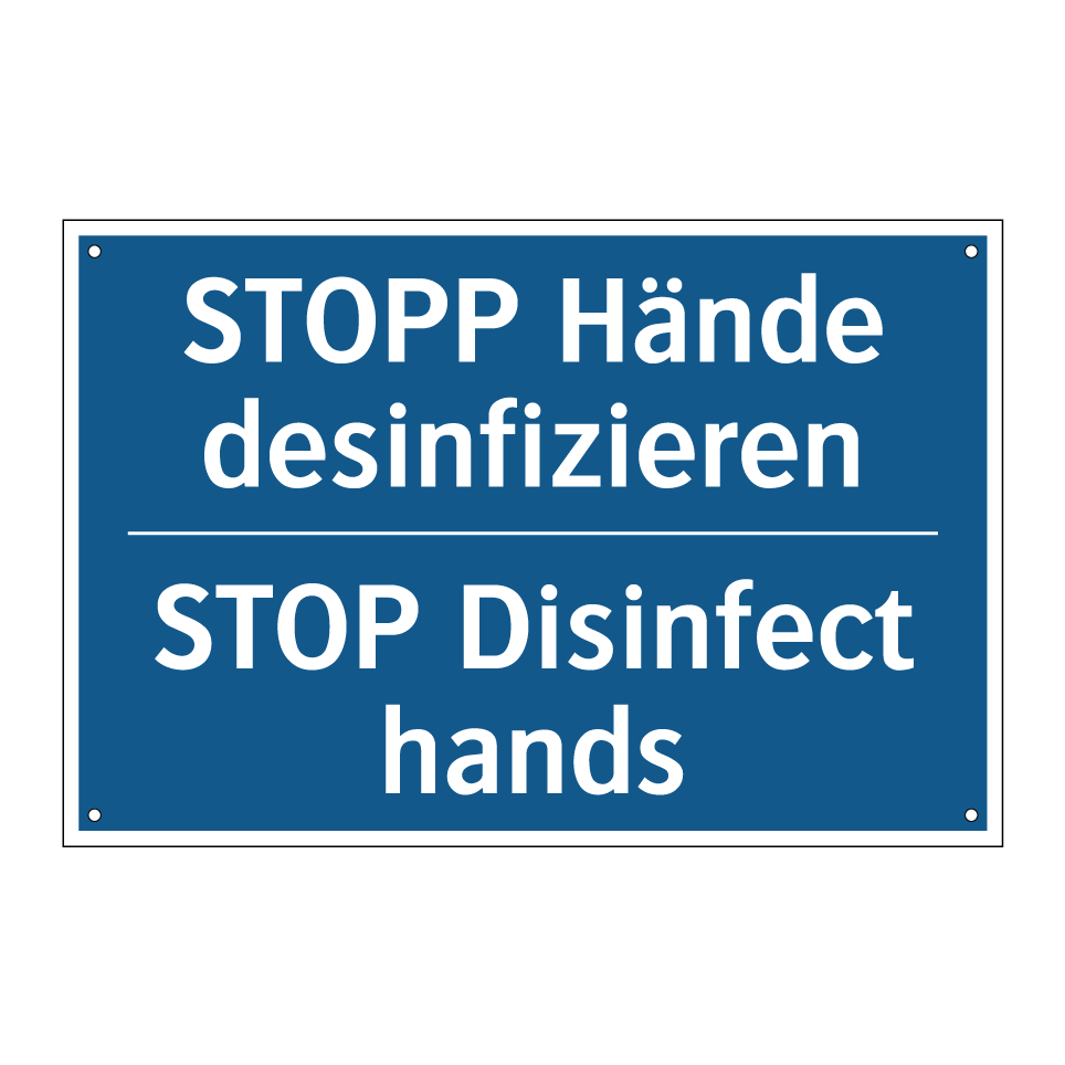 STOPP Hände desinfizieren - STOP Disinfect hands