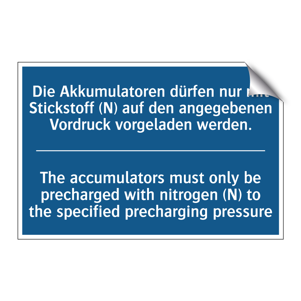 Die Akkumulatoren dürfen nur mit /.../ - The accumulators must only be /.../