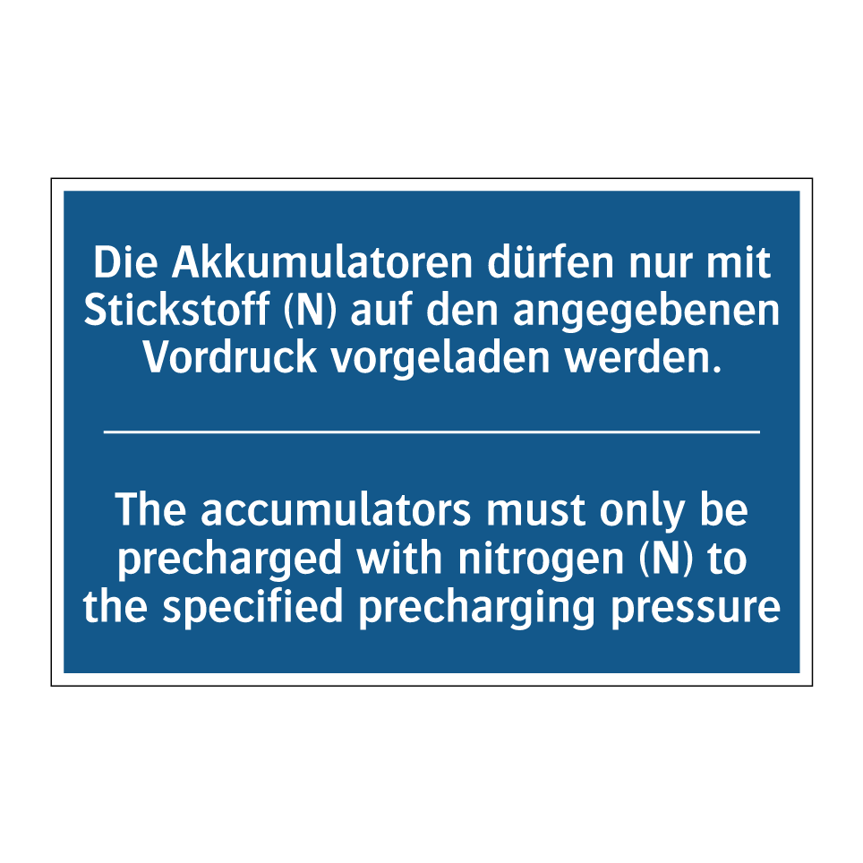Die Akkumulatoren dürfen nur mit /.../ - The accumulators must only be /.../