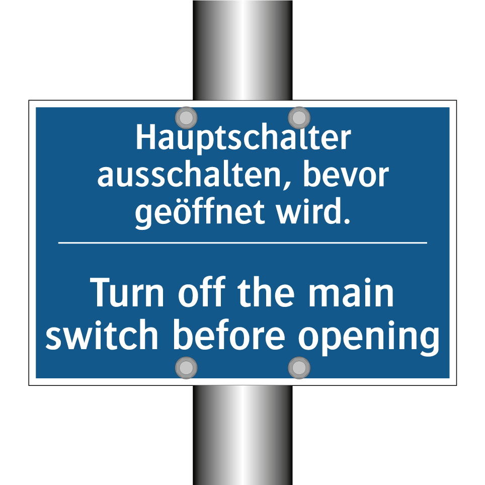 Hauptschalter ausschalten, bevor /.../ - Turn off the main switch before /.../