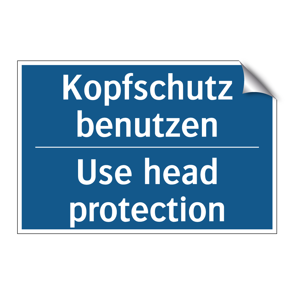 Kopfschutz benutzen - Use head protection