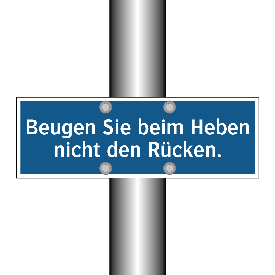 Beugen Sie beim Heben nicht den Rücken.