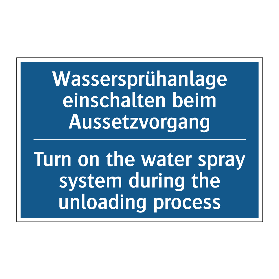 Wassersprühanlage einschalten /.../ - Turn on the water spray system /.../