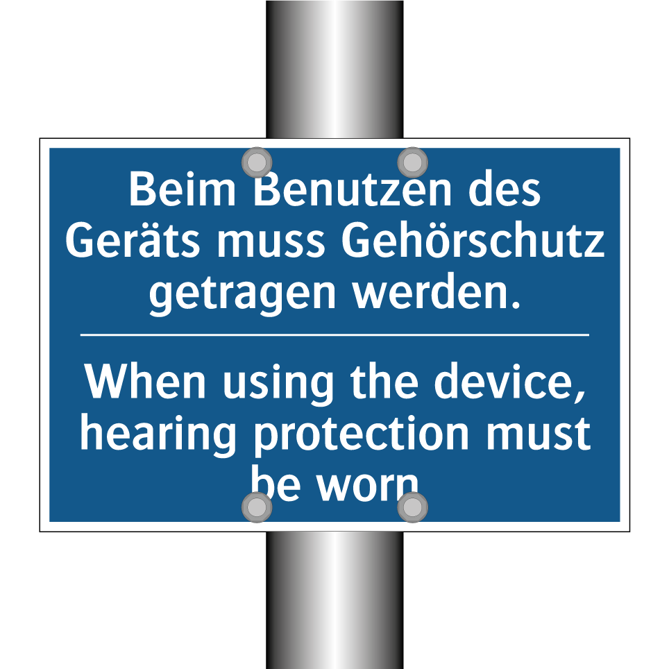 Beim Benutzen des Geräts muss /.../ - When using the device, hearing /.../