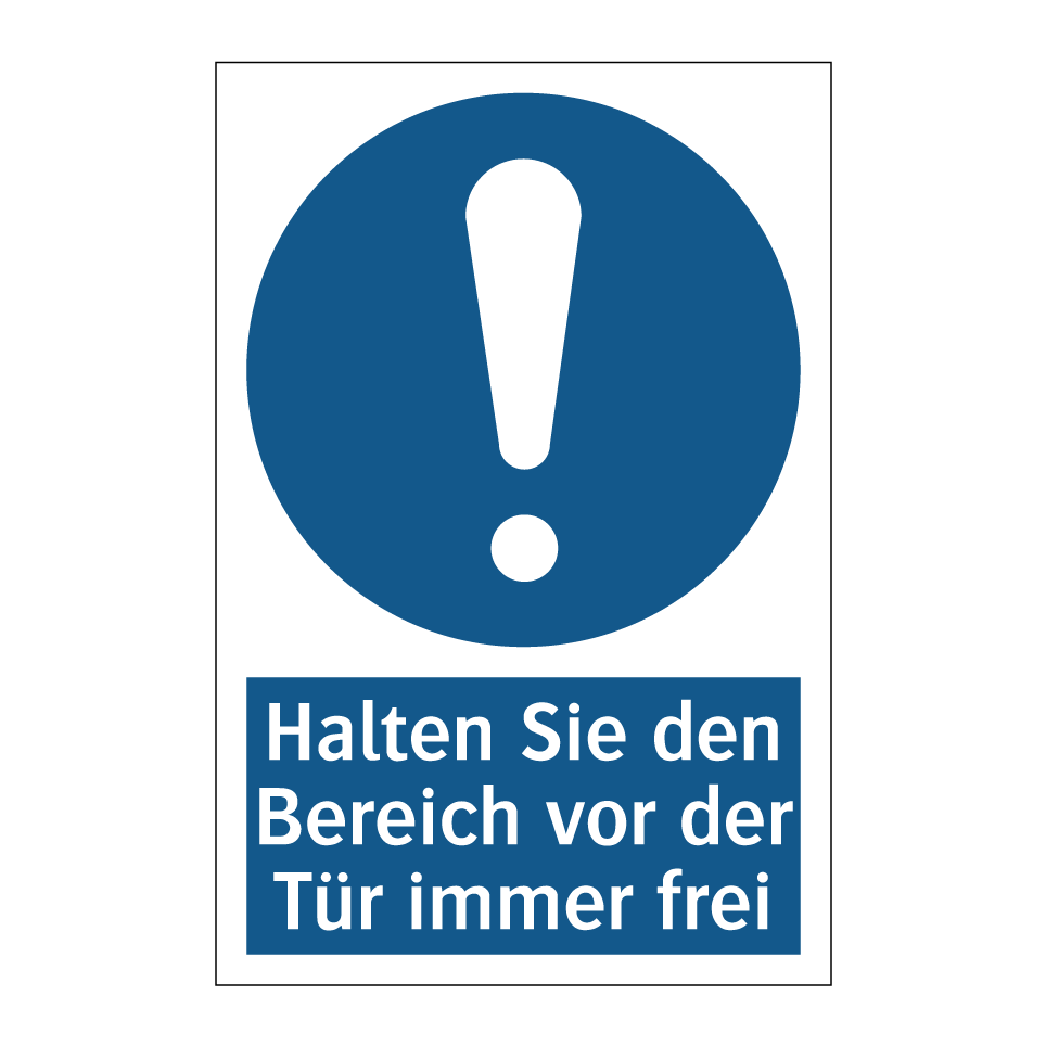 Halten Sie den Bereich vor der Tür immer frei