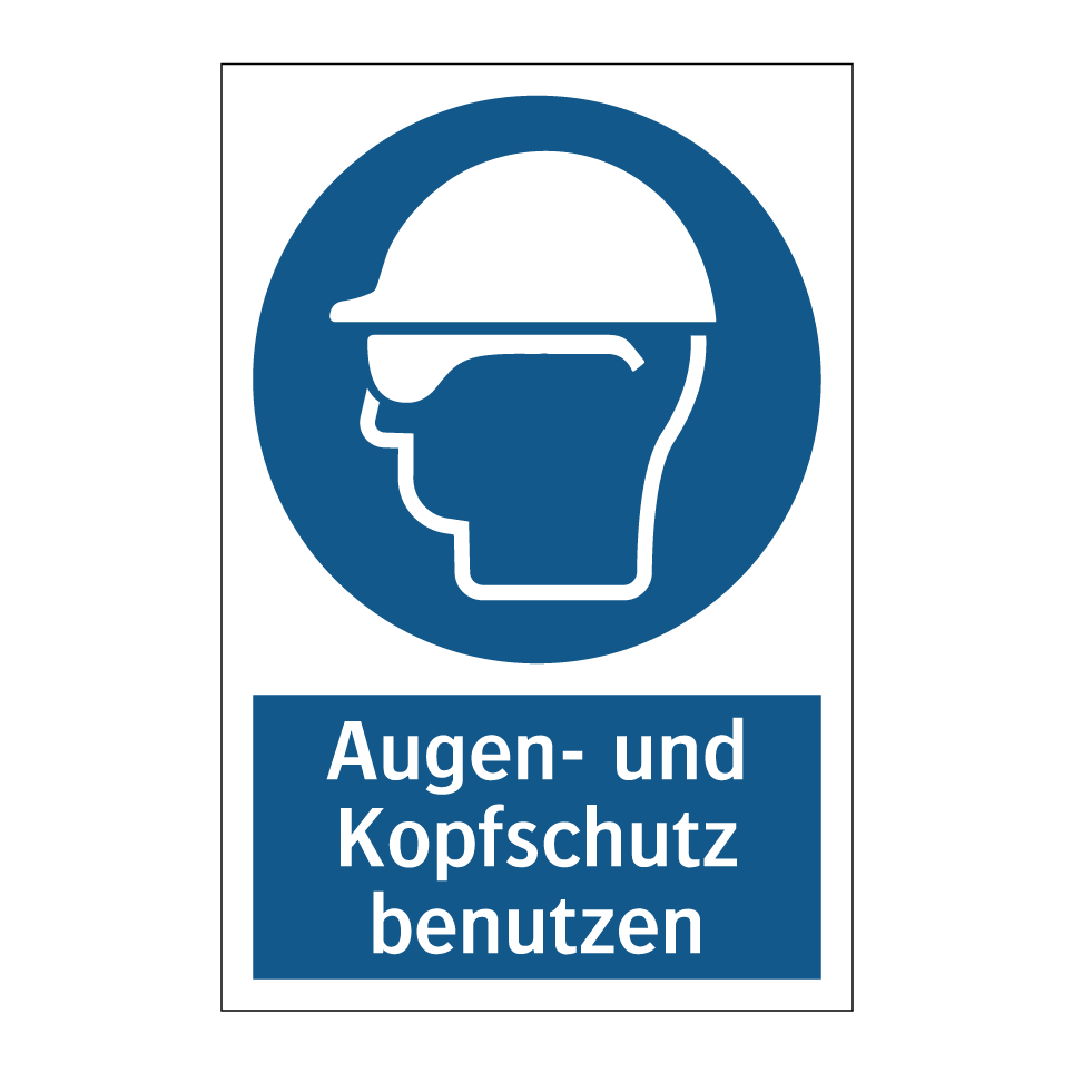 Augen- und Kopfschutz benutzen