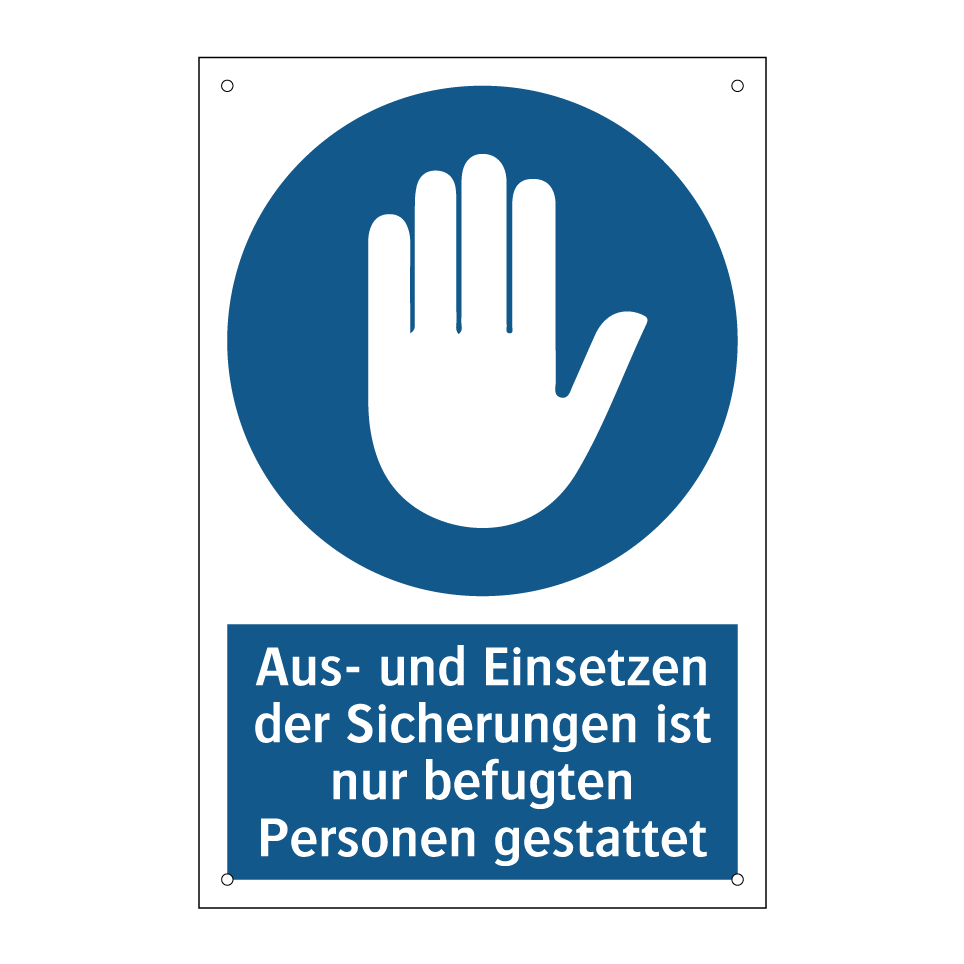 Aus- und Einsetzen der Sicherungen ist nur befugten Personen gestattet