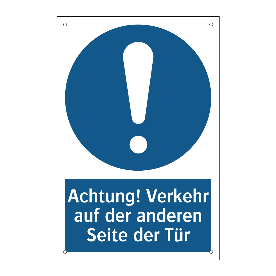 Achtung! Verkehr auf der anderen Seite der Tür