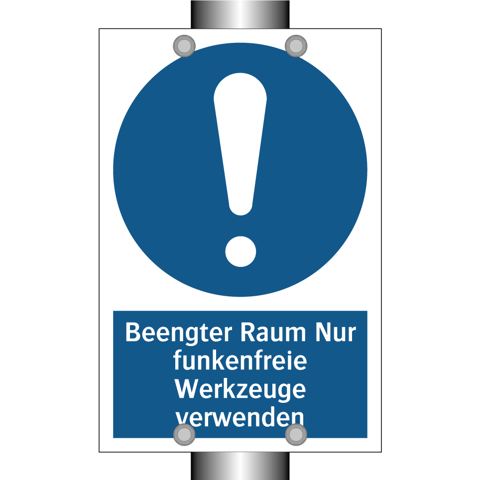 Beengter Raum Nur funkenfreie Werkzeuge verwenden