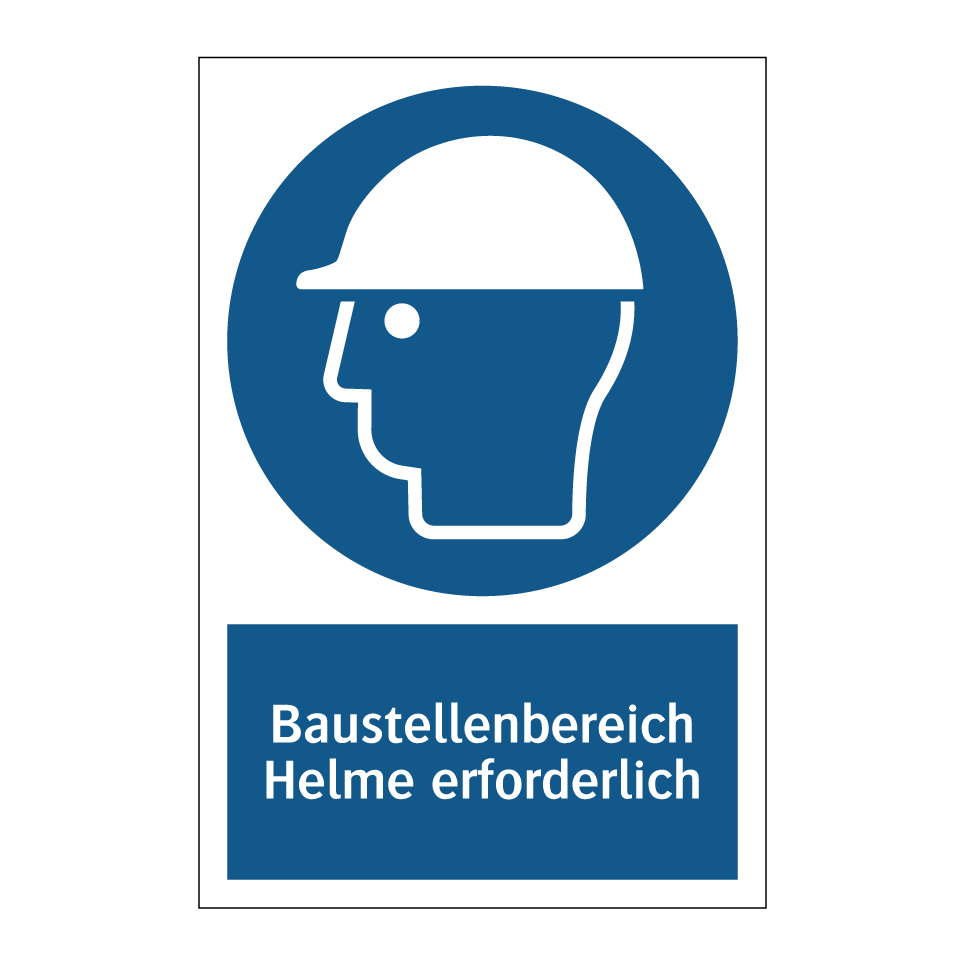 Baustellenbereich Helme erforderlich