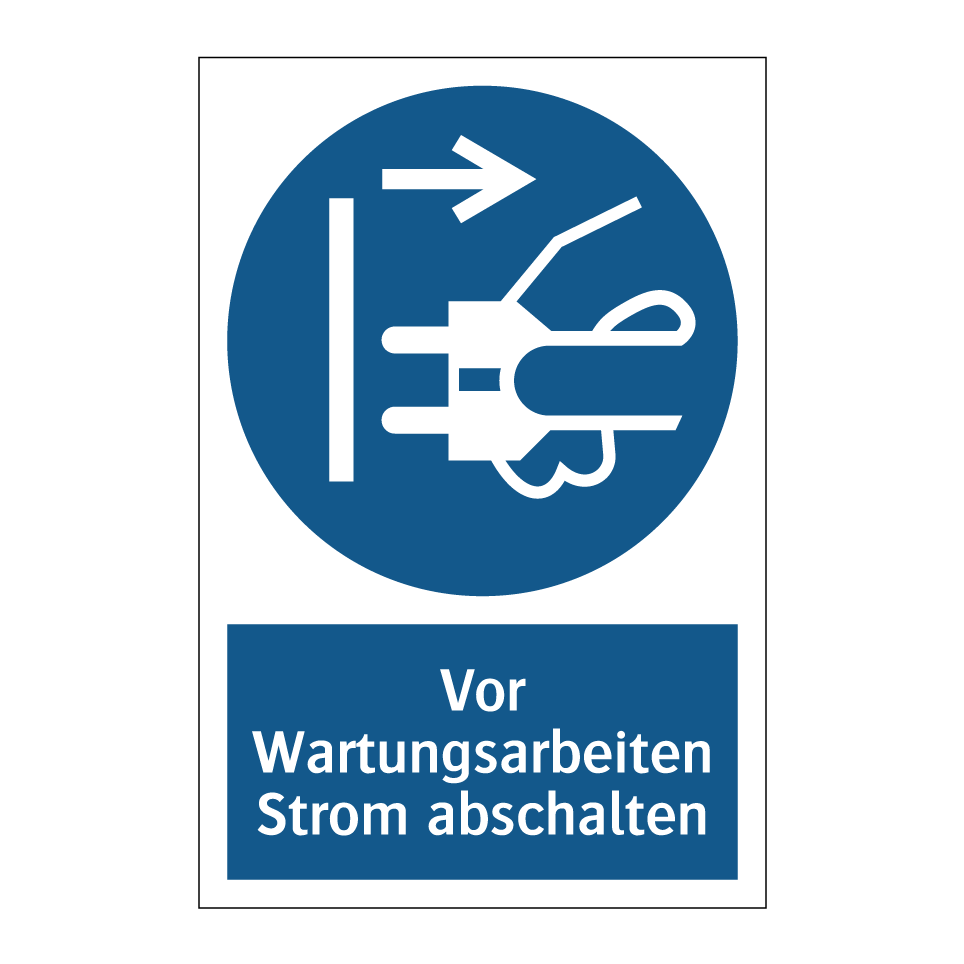 Vor Wartungsarbeiten Strom abschalten