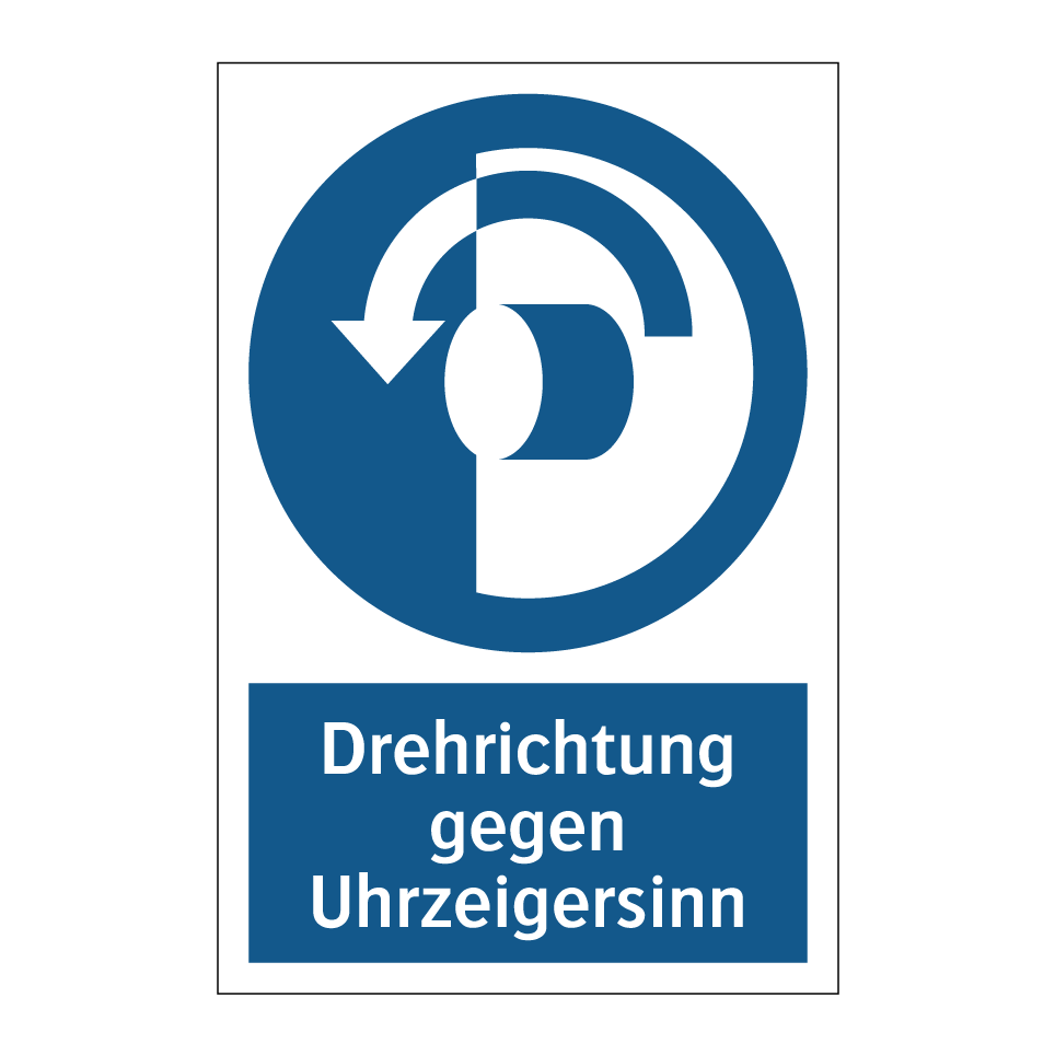 Drehrichtung gegen Uhrzeigersinn
