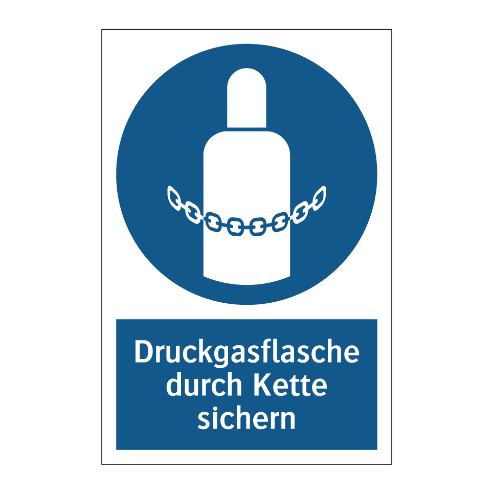 Druckgasflasche durch Kette sichern