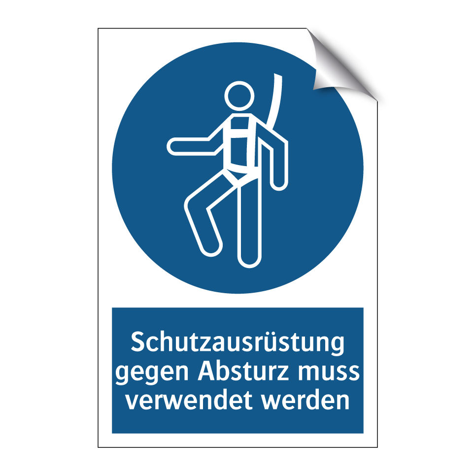 Schutzausrüstung gegen Absturz muss verwendet werden