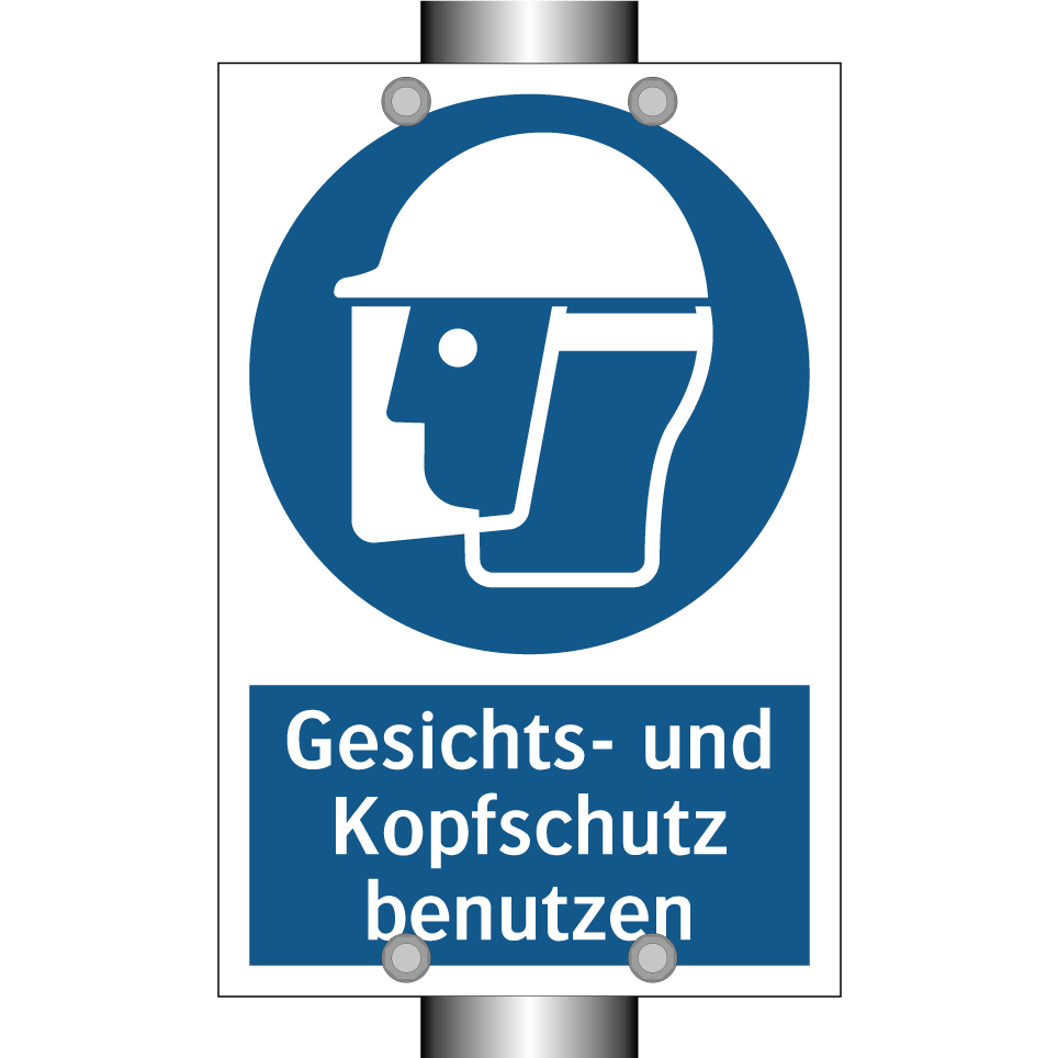 Gesichts- und Kopfschutz benutzen