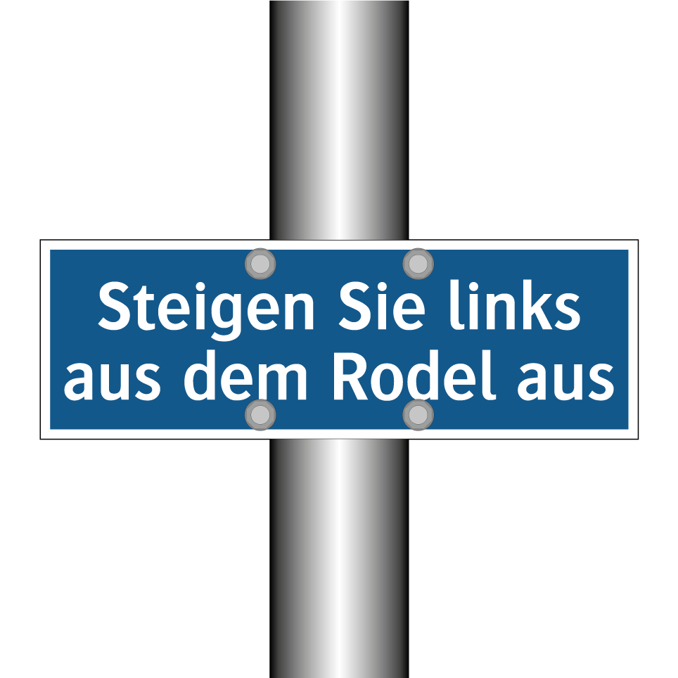 Steigen Sie links aus dem Rodel aus