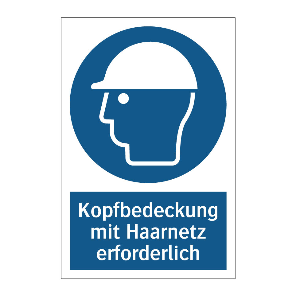 Kopfbedeckung mit Haarnetz erforderlich