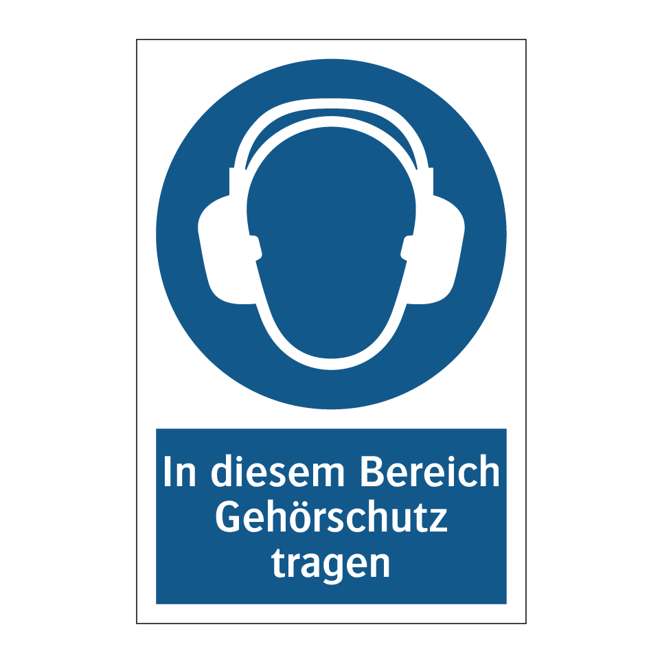 In diesem Bereich Gehörschutz tragen