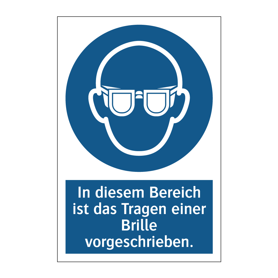 In diesem Bereich ist das Tragen einer Brille vorgeschrieben.