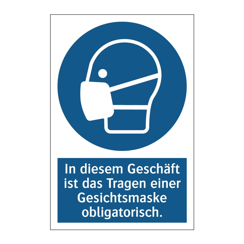In diesem Geschäft ist das Tragen einer Gesichtsmaske obligatorisch.