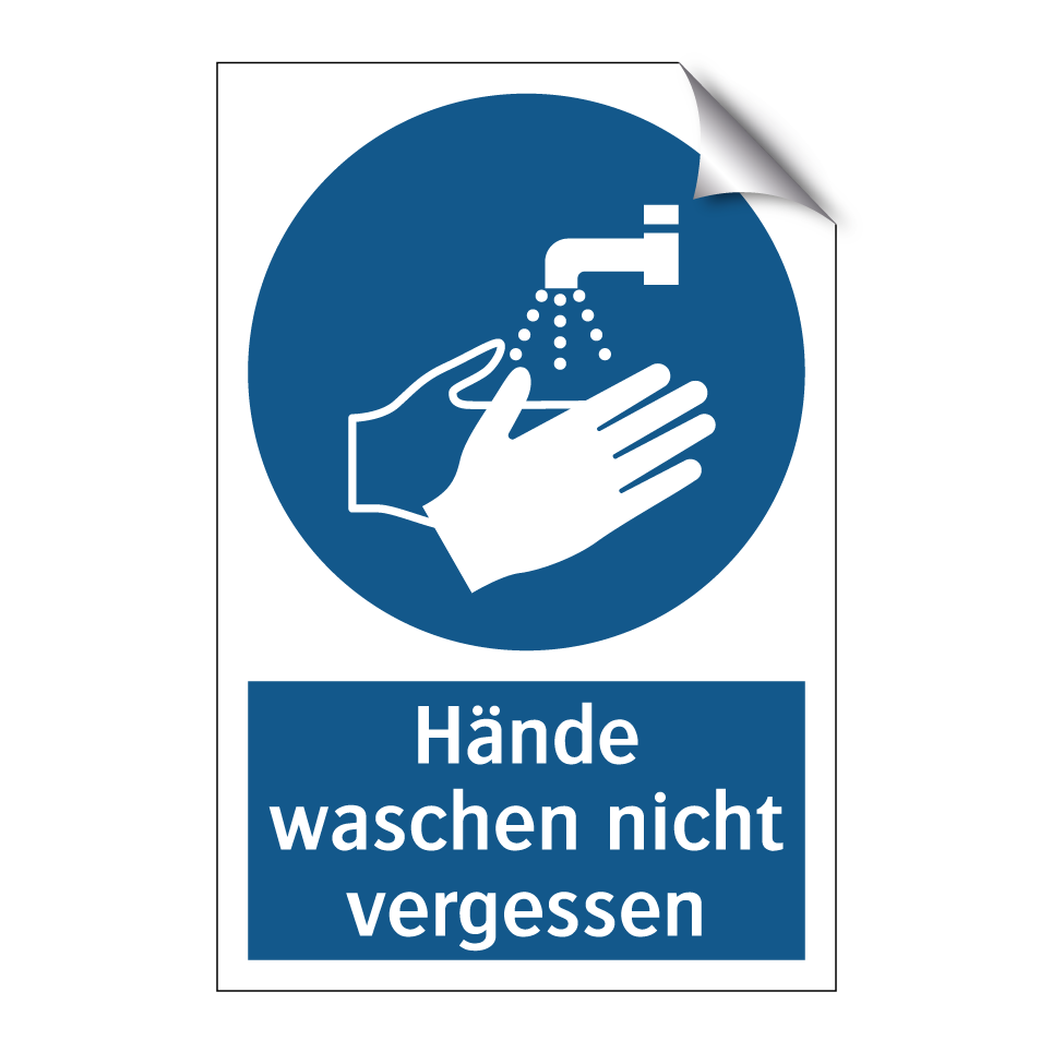 Hände waschen nicht vergessen
