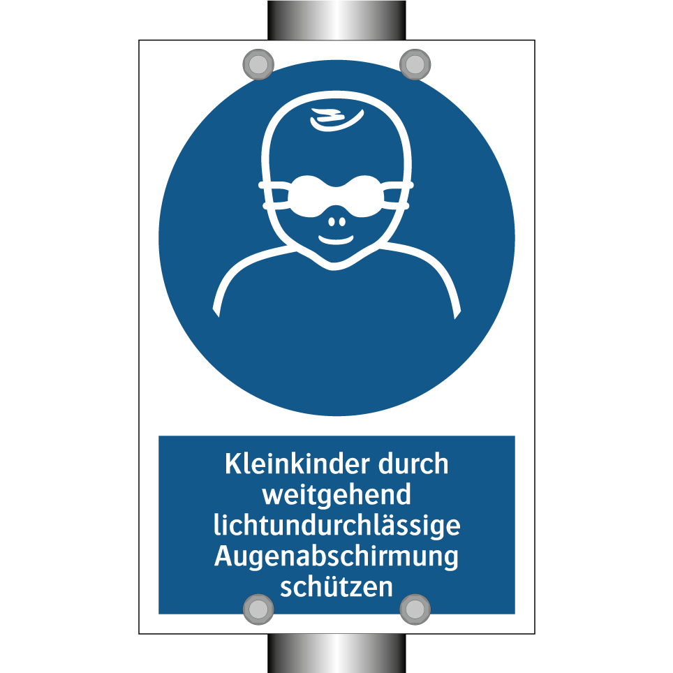 Kleinkinder durch weitgehend lichtundurchlässige Augenabschirmung schützen