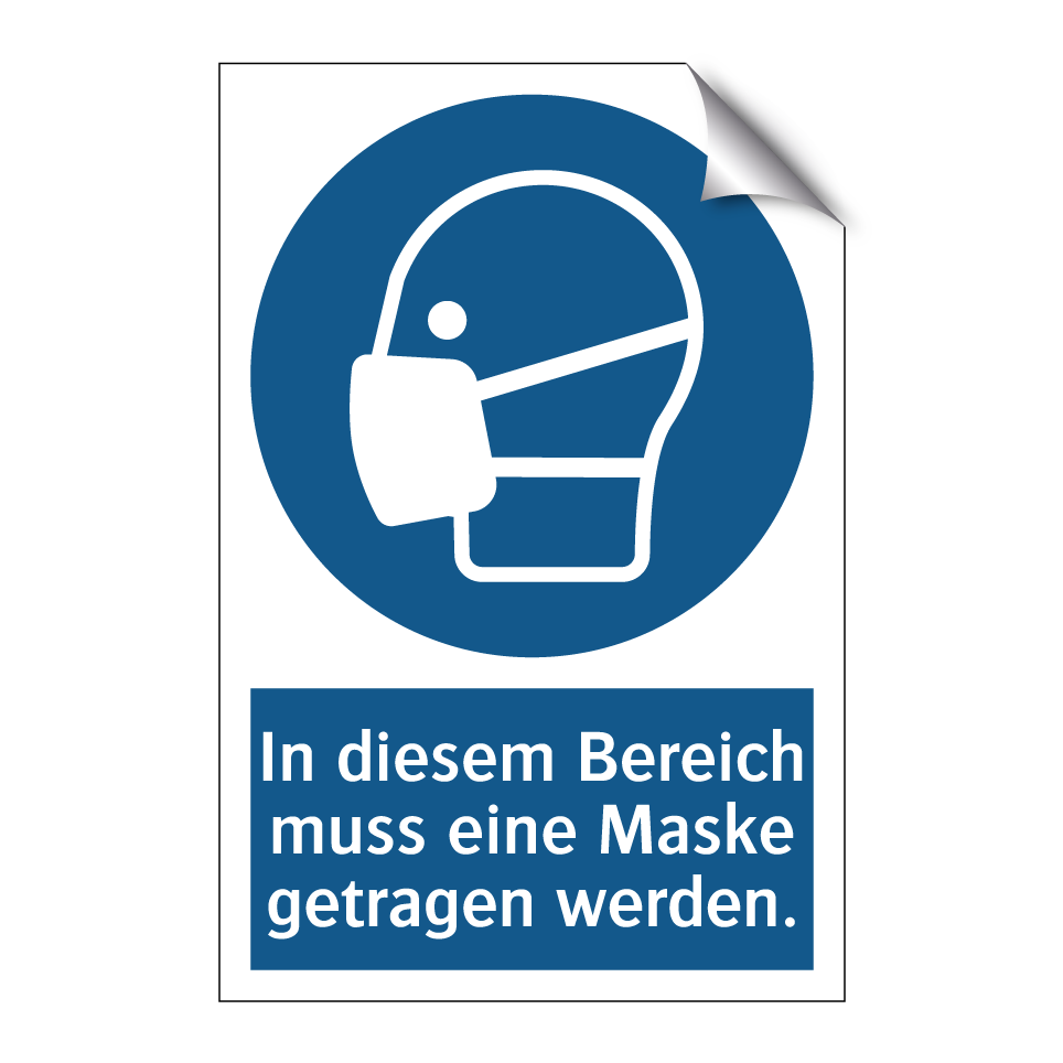 In diesem Bereich muss eine Maske getragen werden.