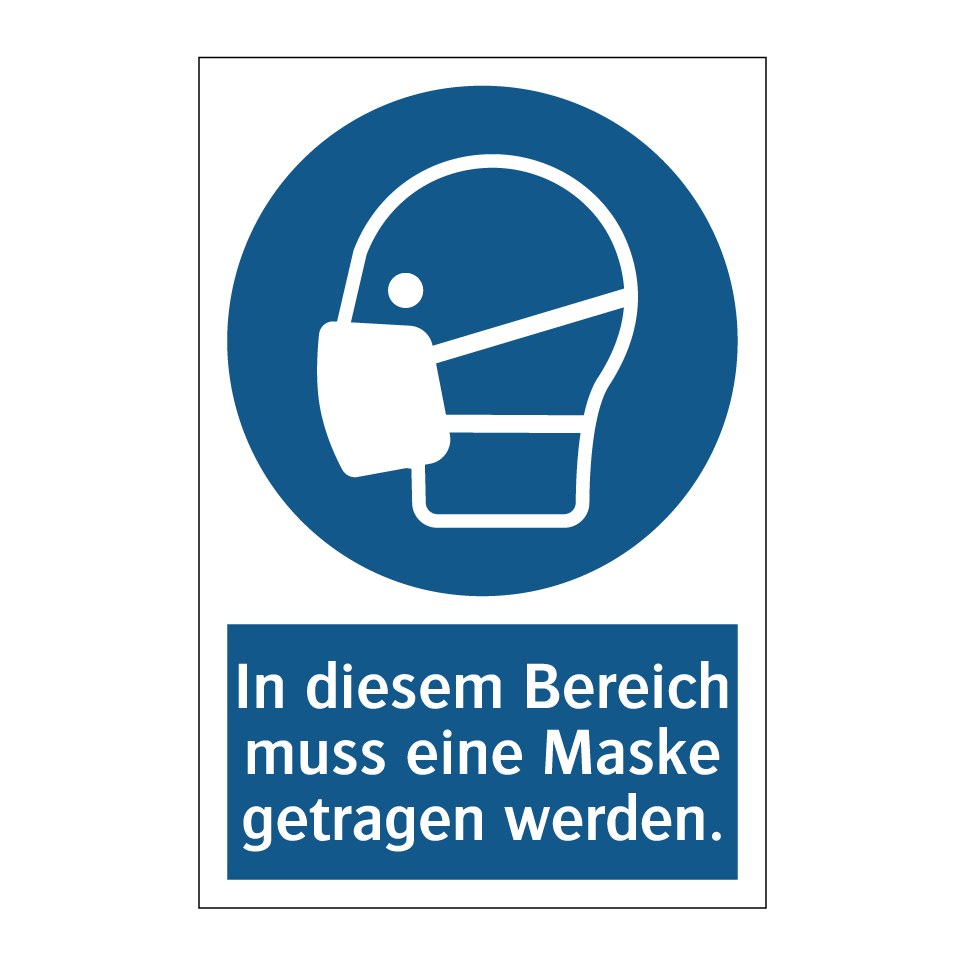 In diesem Bereich muss eine Maske getragen werden.