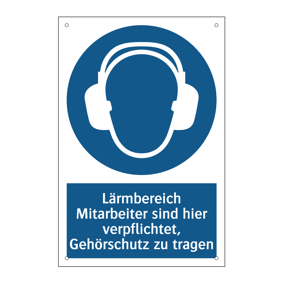Lärmbereich Mitarbeiter sind hier verpflichtet, Gehörschutz zu tragen