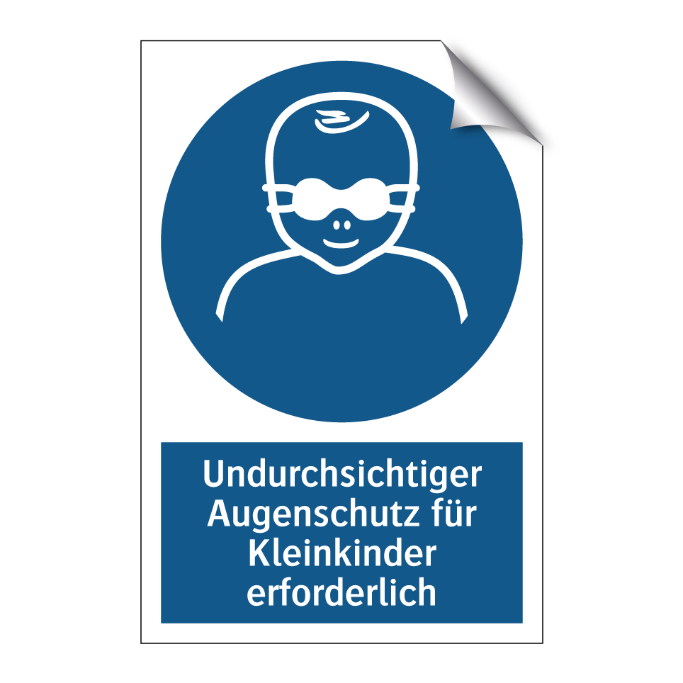 Undurchsichtiger Augenschutz für Kleinkinder erforderlich